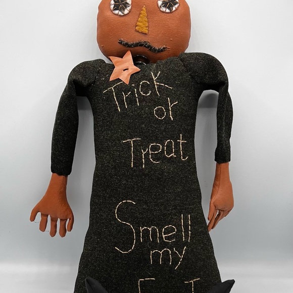 RARE Sharon Andrews ESC Trading Folk Art Pumpkin Man - Picture 9 of 9